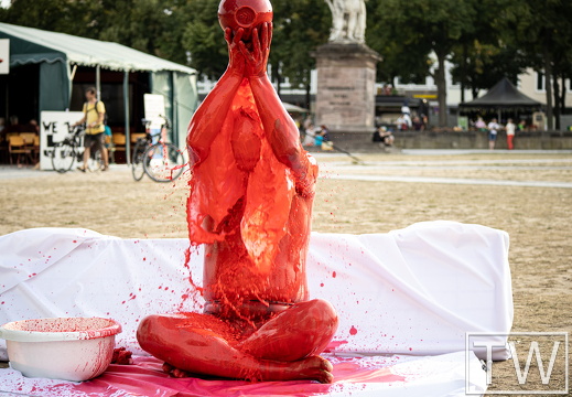 Mit Blut gewaschen – Kunstperformance am Fridericianum